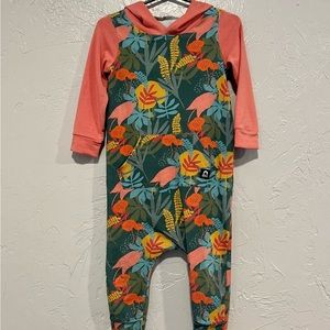 Rags long sleeve hooded kanga pocket romper